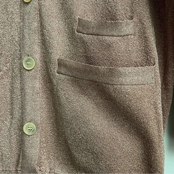 J. Crew Collection Long Cardigan Double Knit Lurex Pink Size Small  $128 J8223 - Picture 7 of 16